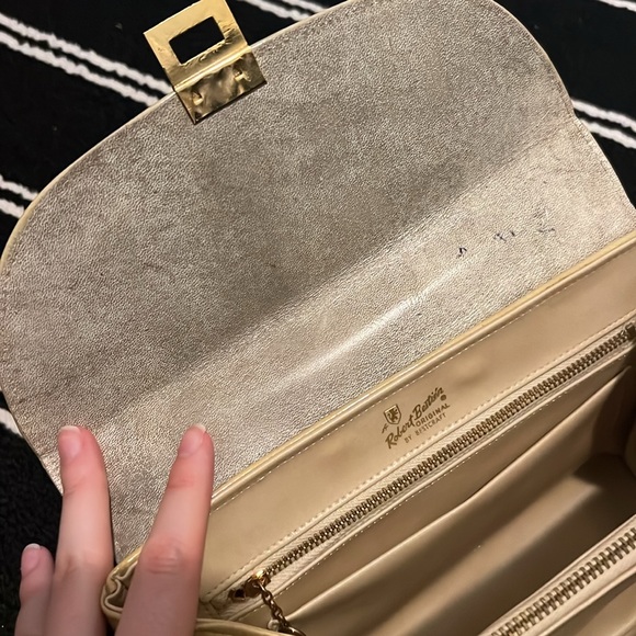 Vintage 1970s Robert BESTIEN Bamboo Top Handle Butter Yellow Patent Leather Bag - Picture 10 of 13